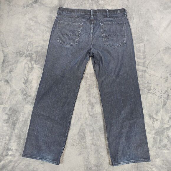 7 For All Mankind Jeans Mens 40x32 Blue Indigo Relaxed Straight USA Denim - Picture 3 of 10